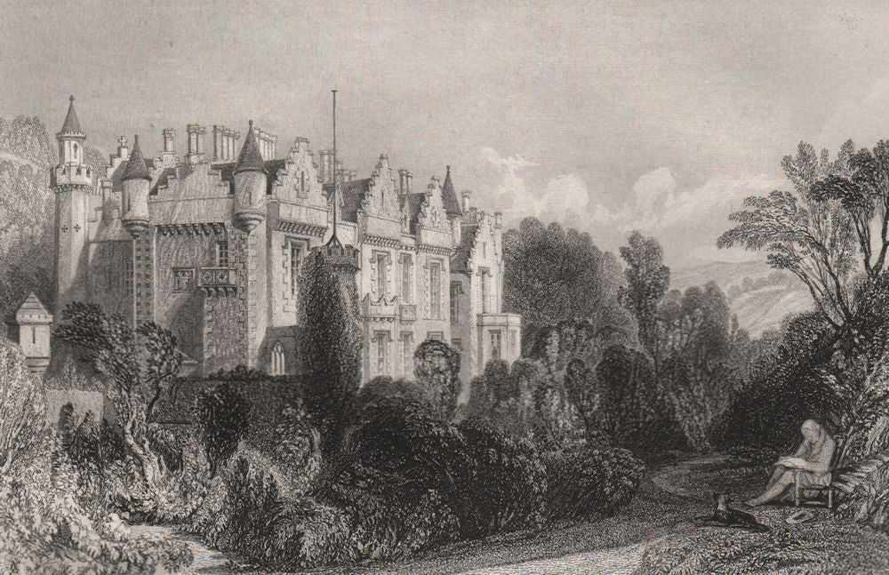 Abbotsford. Roxburghshire. Scotland. ALLOM c1840 old antique print picture